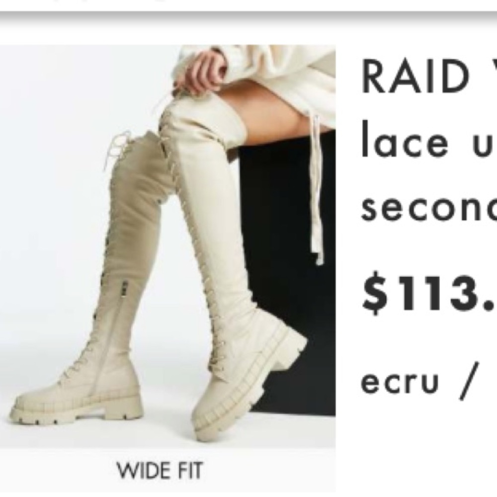 RAID Wide Fit Over the Knee Lace up Boot NWOT
